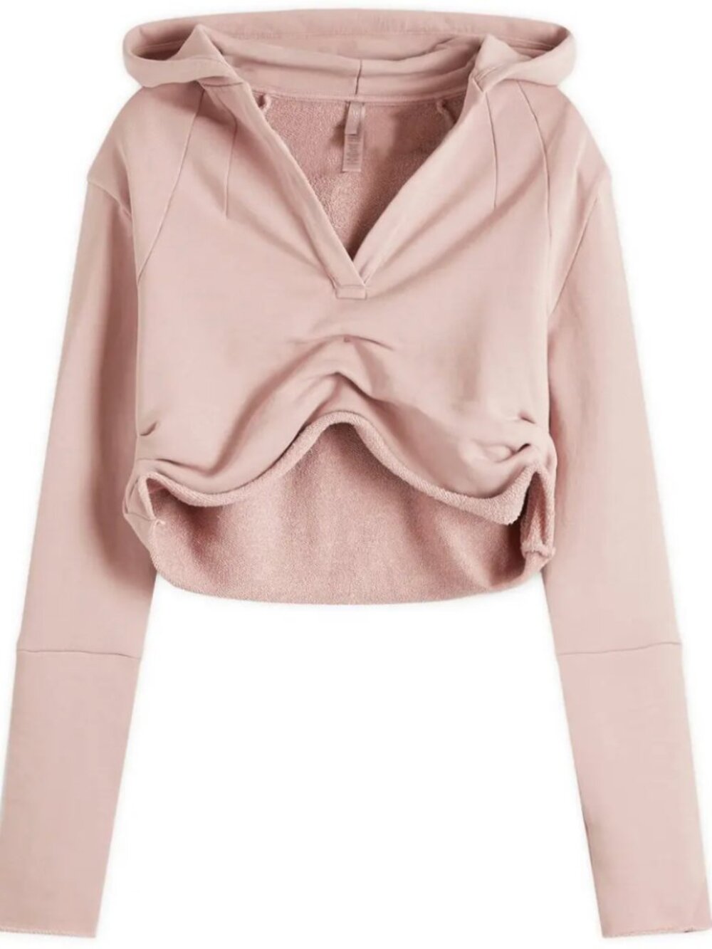 SKIMS Shoulder Pad Cropped Hoodie - fawn